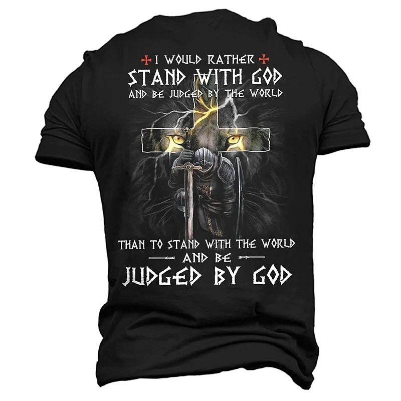 2024 Summer Men Stand with god T-shirt