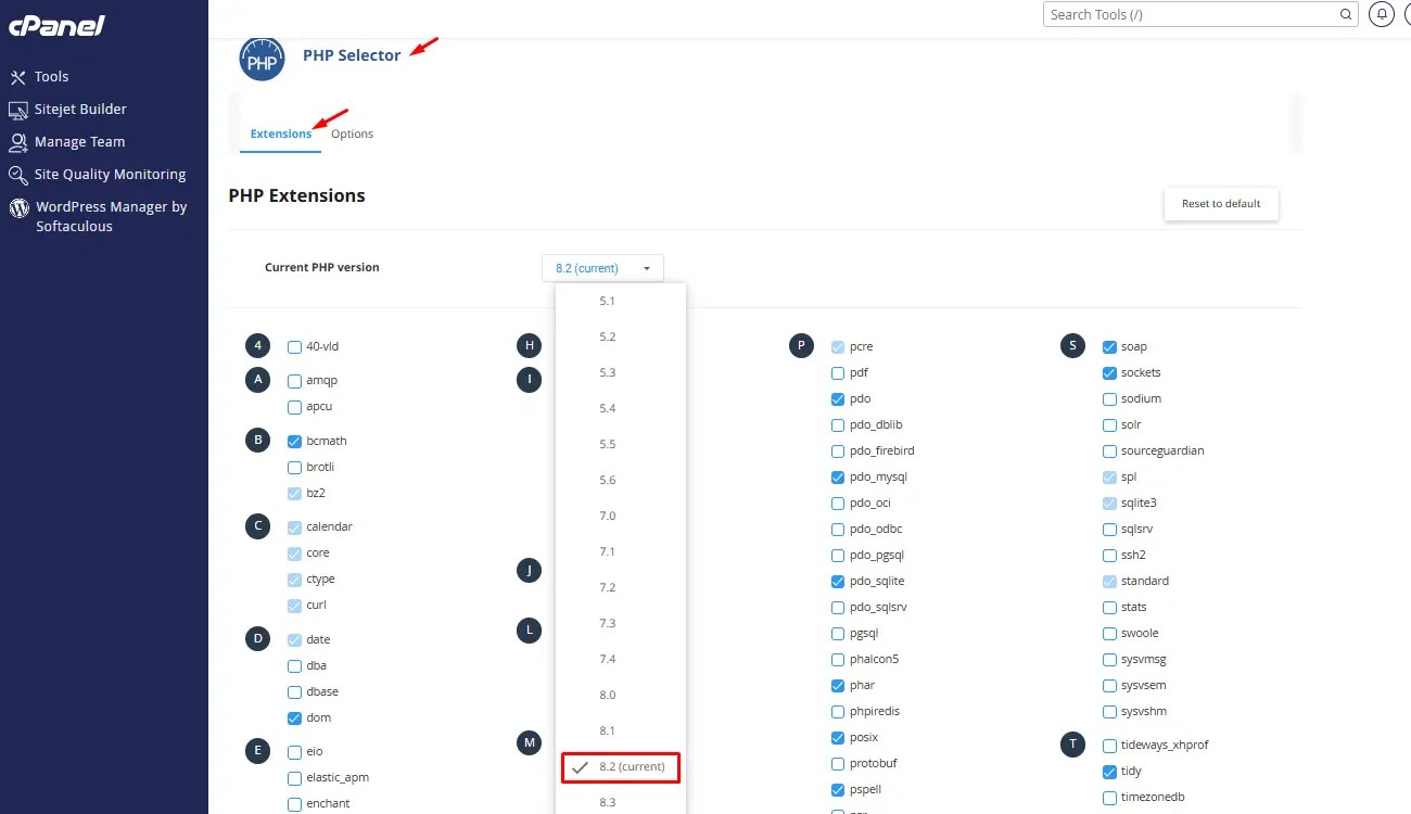 Ganti Current PHP Version