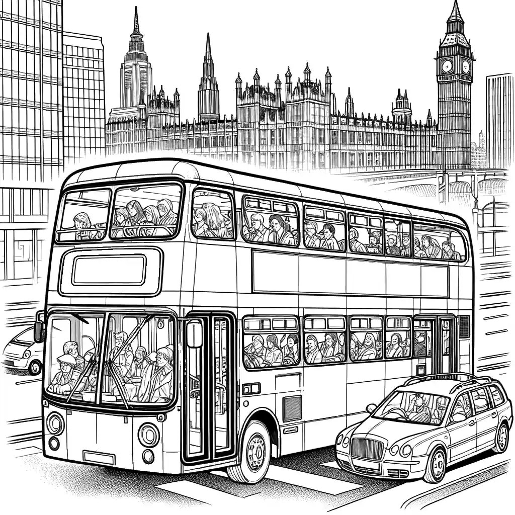 Double decker bus coloring page lulu pages