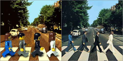 Versão em Lego de Capas de Álbuns dos Beatles