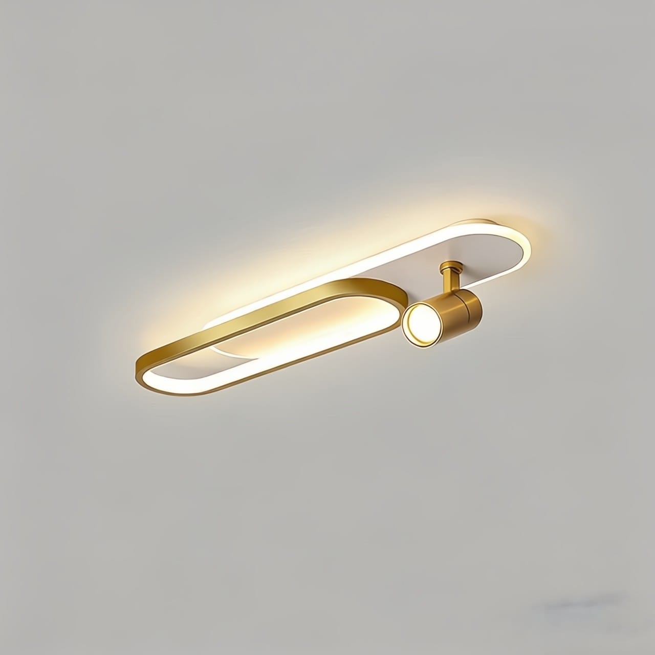 Aplica LED YCM635GD Aurie de 38W cu spot orientabil montata pe perete.