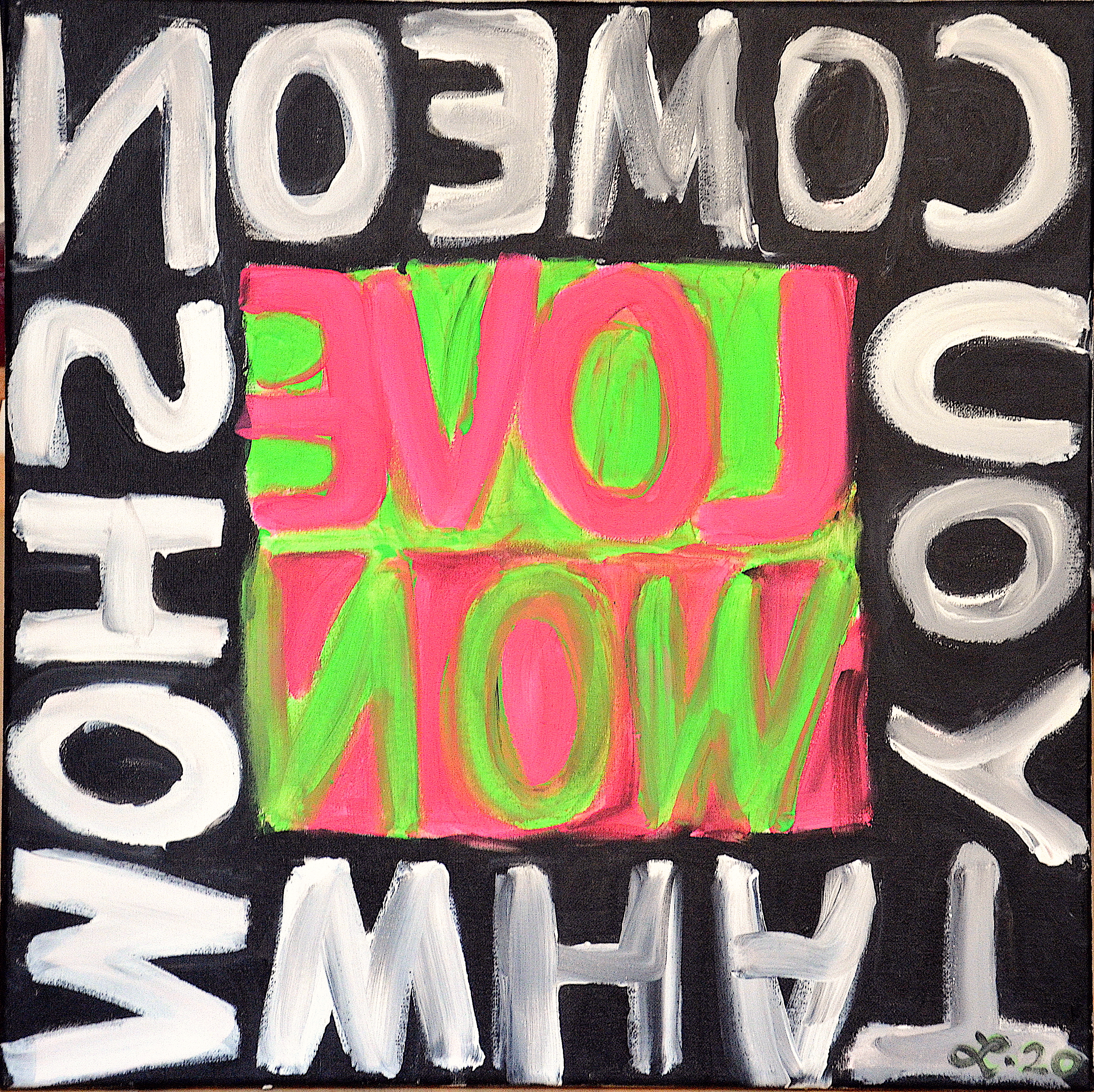 come on, show what you love now, 2020, oil on canvas, 50x50 cm