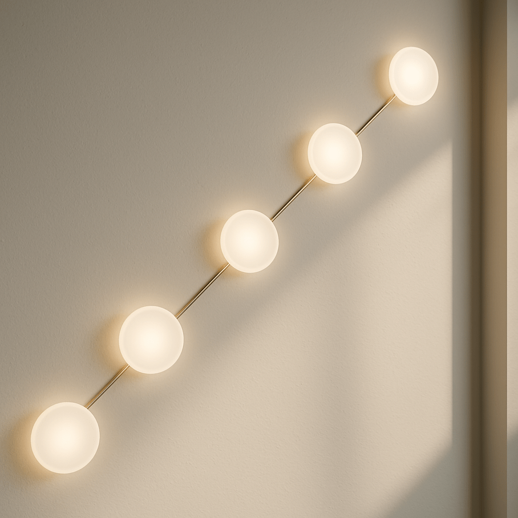 Five glowing circles connected by a rising gold line symbolizing a five-year career progression