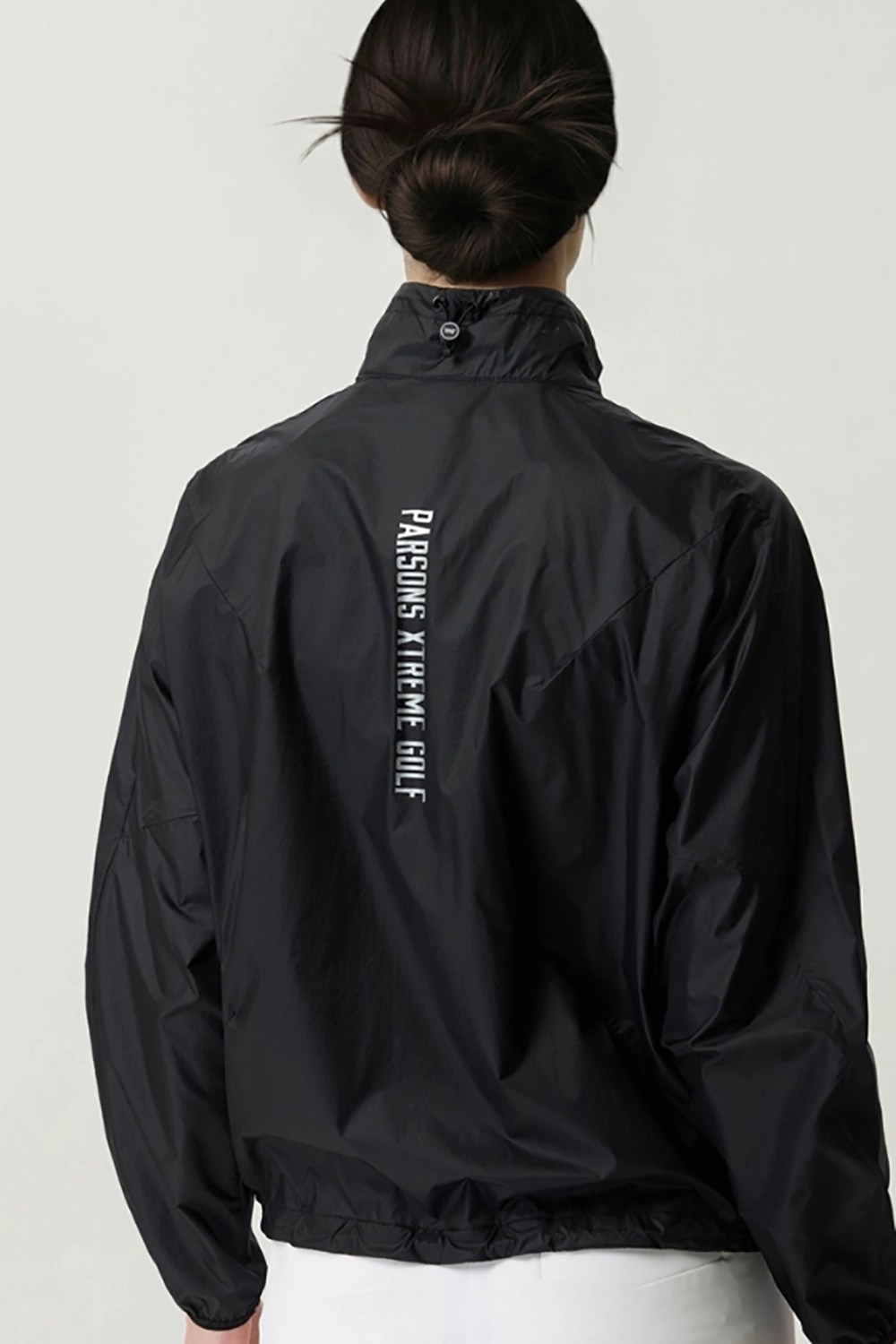 WOMEN HIGH NECK ANORAK JACKET-BLACK