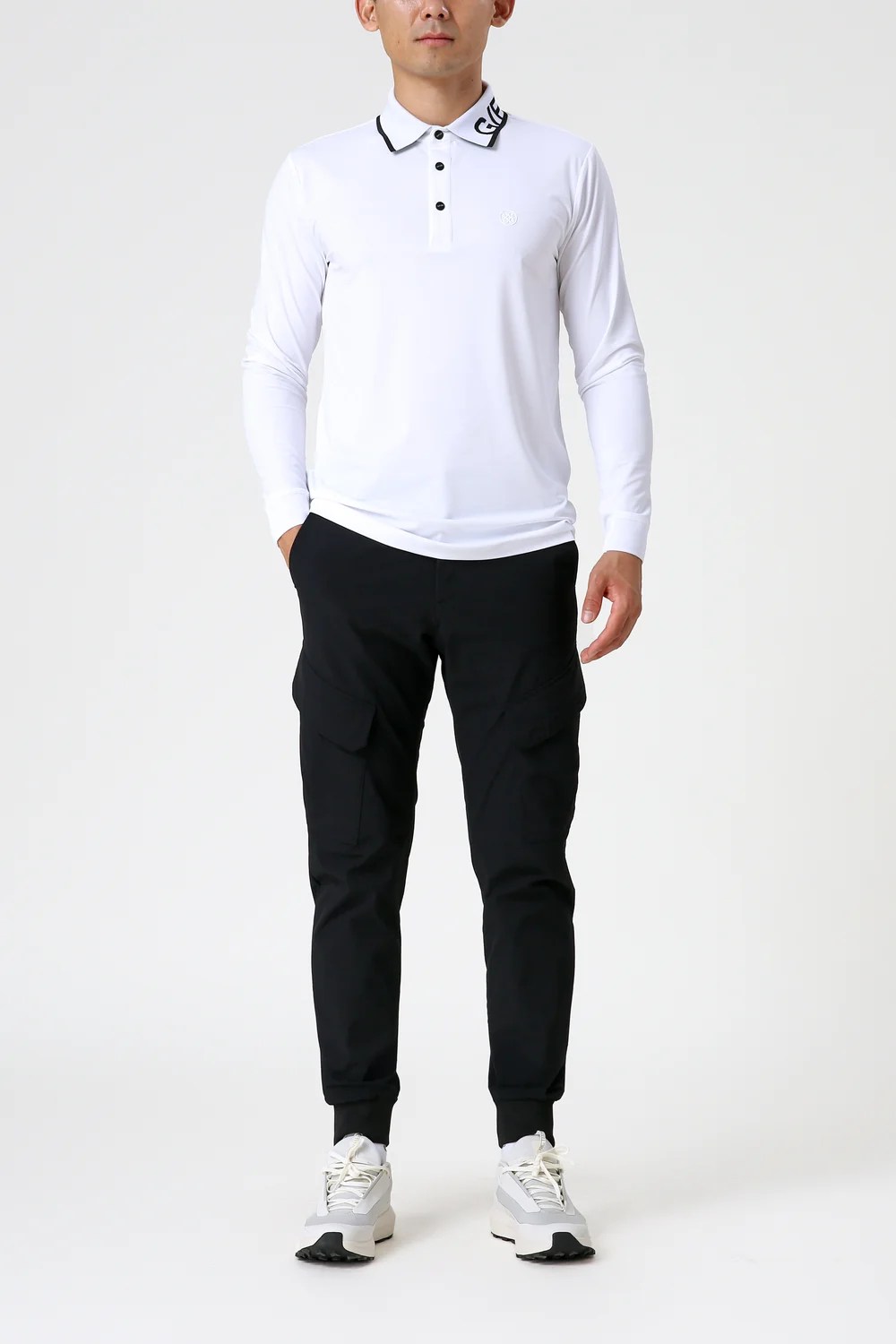 LOGO-COLLARED TECH POLO