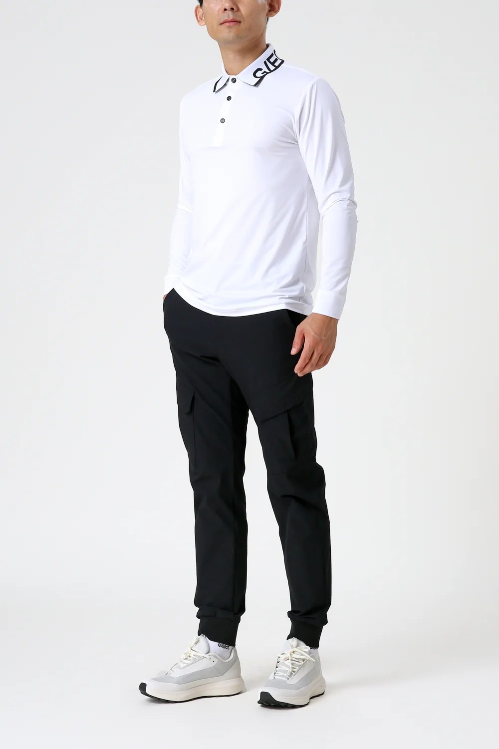 LOGO-COLLARED TECH POLO