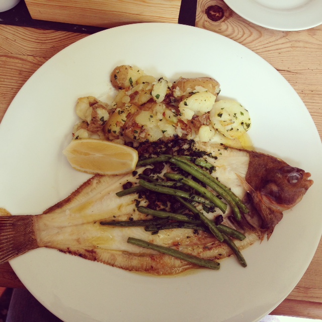 Lemon sole with capers