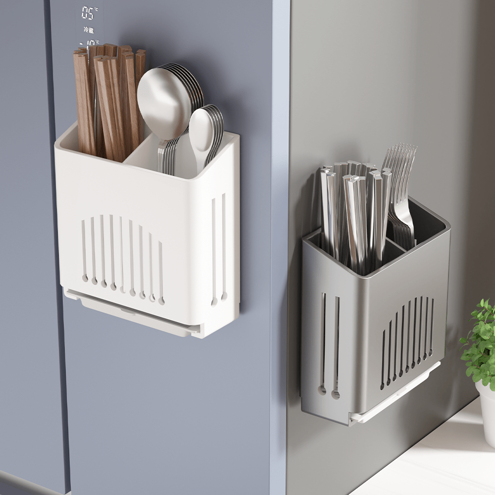 Reusable Kitchen Chopsticks Rack Magnetic Multi-functional Chopsticks Spoon Bucket