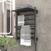 7 bars Electric Heated Towel Rail Rack Wall Mounted Clothes Dry Warme Intelligent Digital Display 2 tiers bath towel storage
