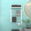 7 bars Electric Heated Towel Rail Rack  Wall Mounted 90° folding 2 tiers bath towel storage  Intelligent Digital Display Clothes Dry Warme