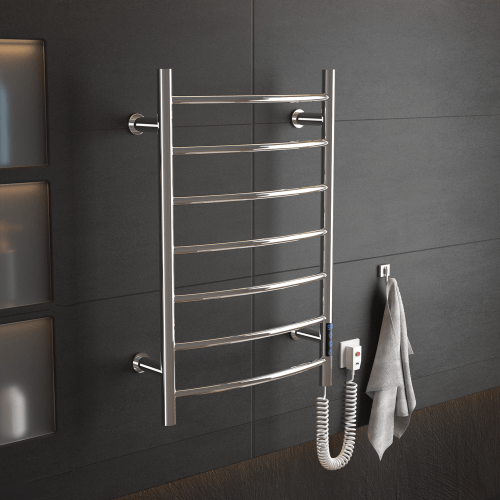 7 bars Wall Mounted Electric Heated Towel Rail Rack  Intelligent Digital Display Clothes Dry Warmer