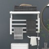 5 bars 2 tiers bath towel storage Electric Heated Towel Rail Rack 90° folding  Wall Mounted Clothes Dry Warme Intelligent Digital Display