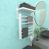 7 bars Electric Heated Towel Rail Rack  Wall Mounted 90° folding 2 tiers bath towel storage  Intelligent Digital Display Clothes Dry Warme