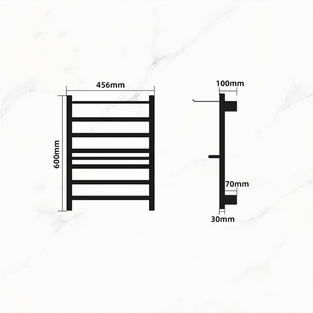 7 bars Electric Heated Towel Rail Rack Wall Mounted Clothes Dry Warme Intelligent Digital Display 2 tiers bath towel storage