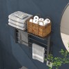 4 bars 2 tiers bath towel storage Electric Heated Towel Rail Rack  Wall Mounted  Intelligent Digital Display Clothes Dry Warmer