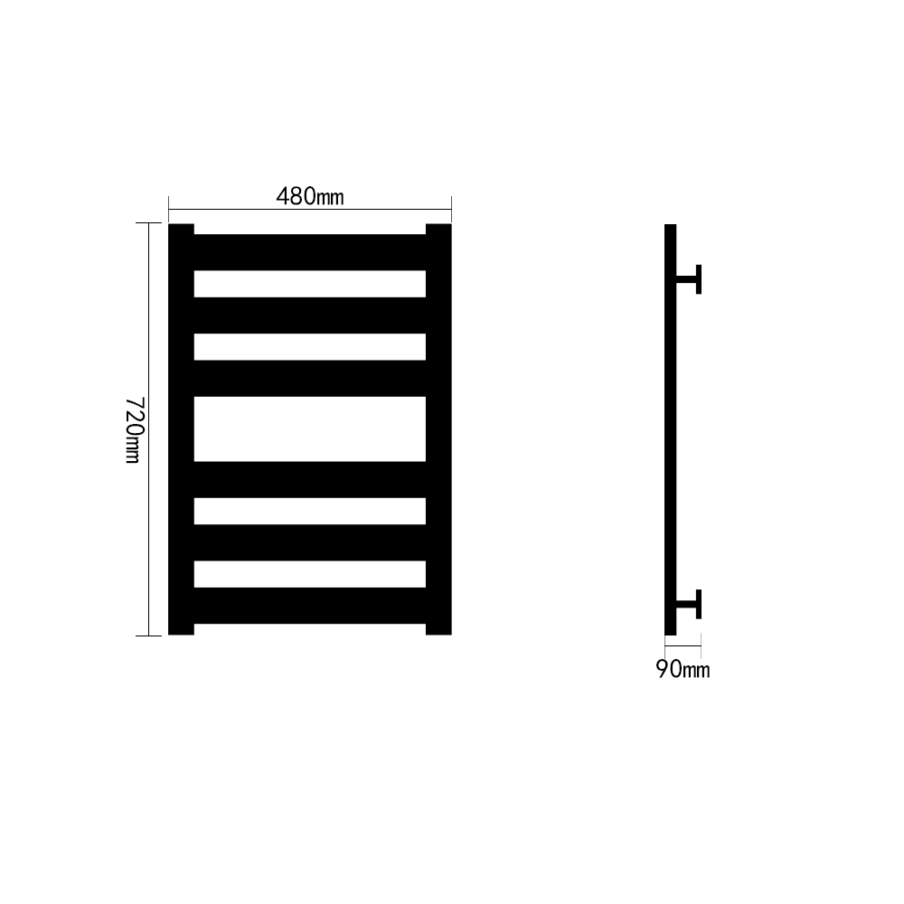 6 bars Electric Heated Towel Rail Rack Wall Mounted Aluminum  Intelligent Digital Display Clothes Dry Warme