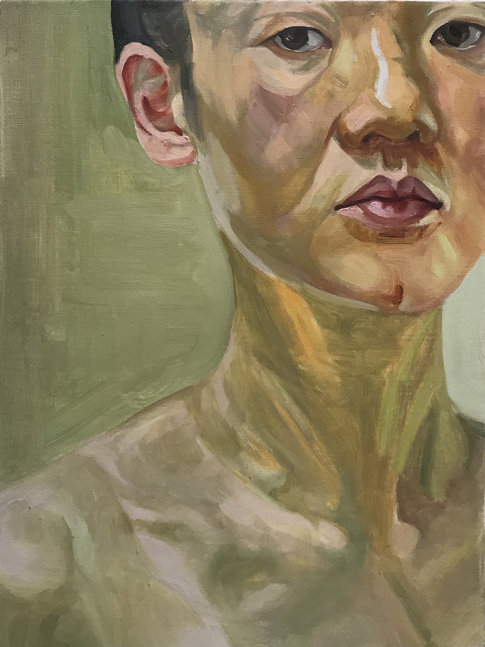 selfportrait  2021   30cmX40cm    oil  on  canvas