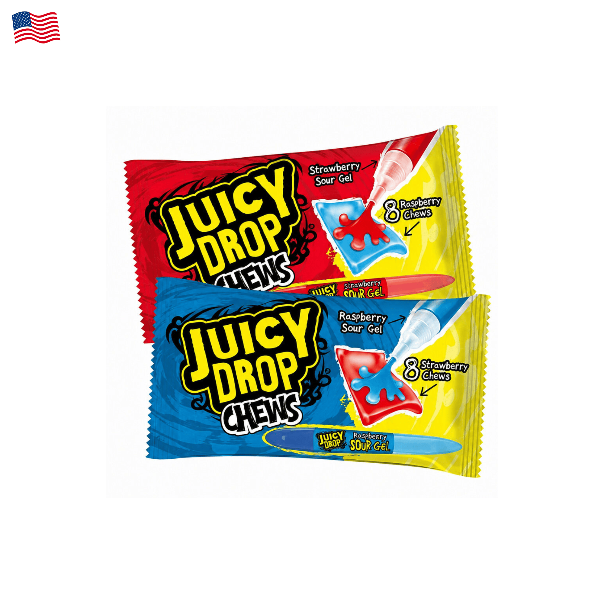 Juicy Drop Chews Strawberry & Raspberry Sour Gel 67g