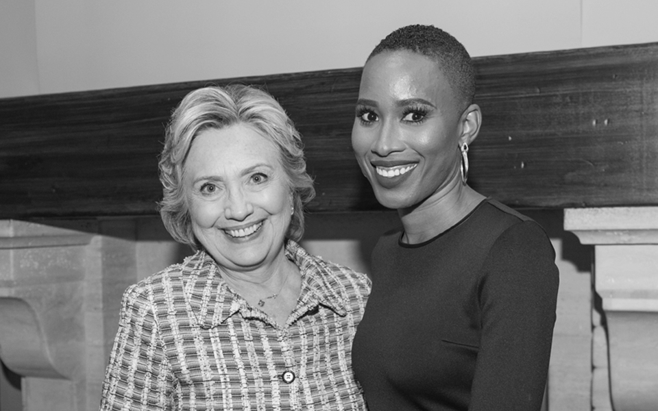 nathalie and Hillary Clinton in BW