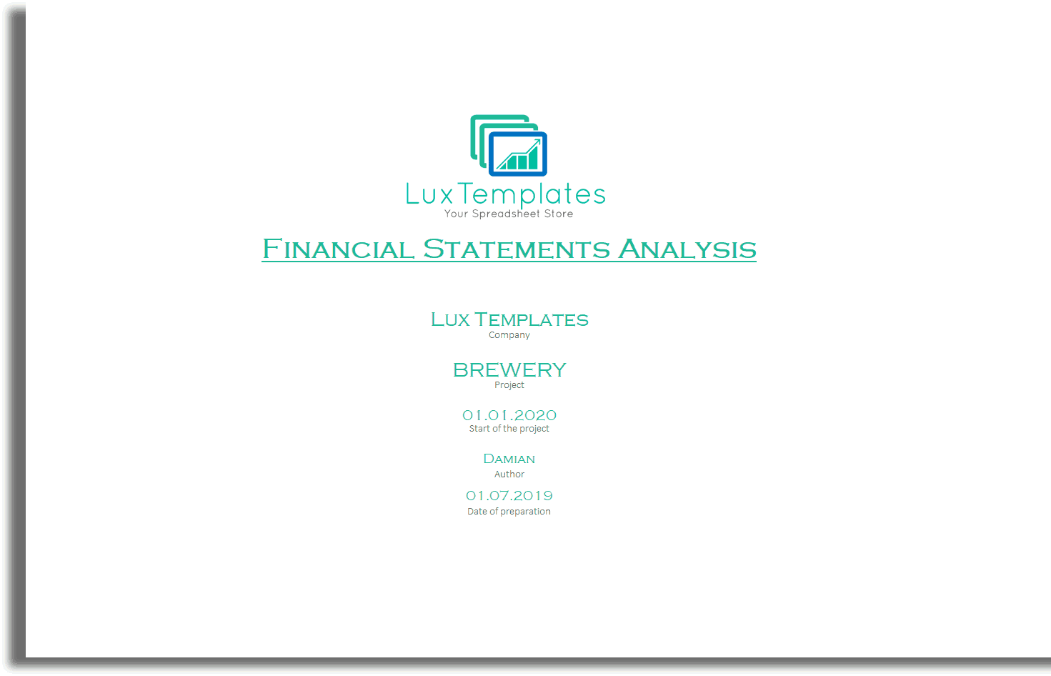 Budget Tracker Business Model Statement Analysis Excel Template