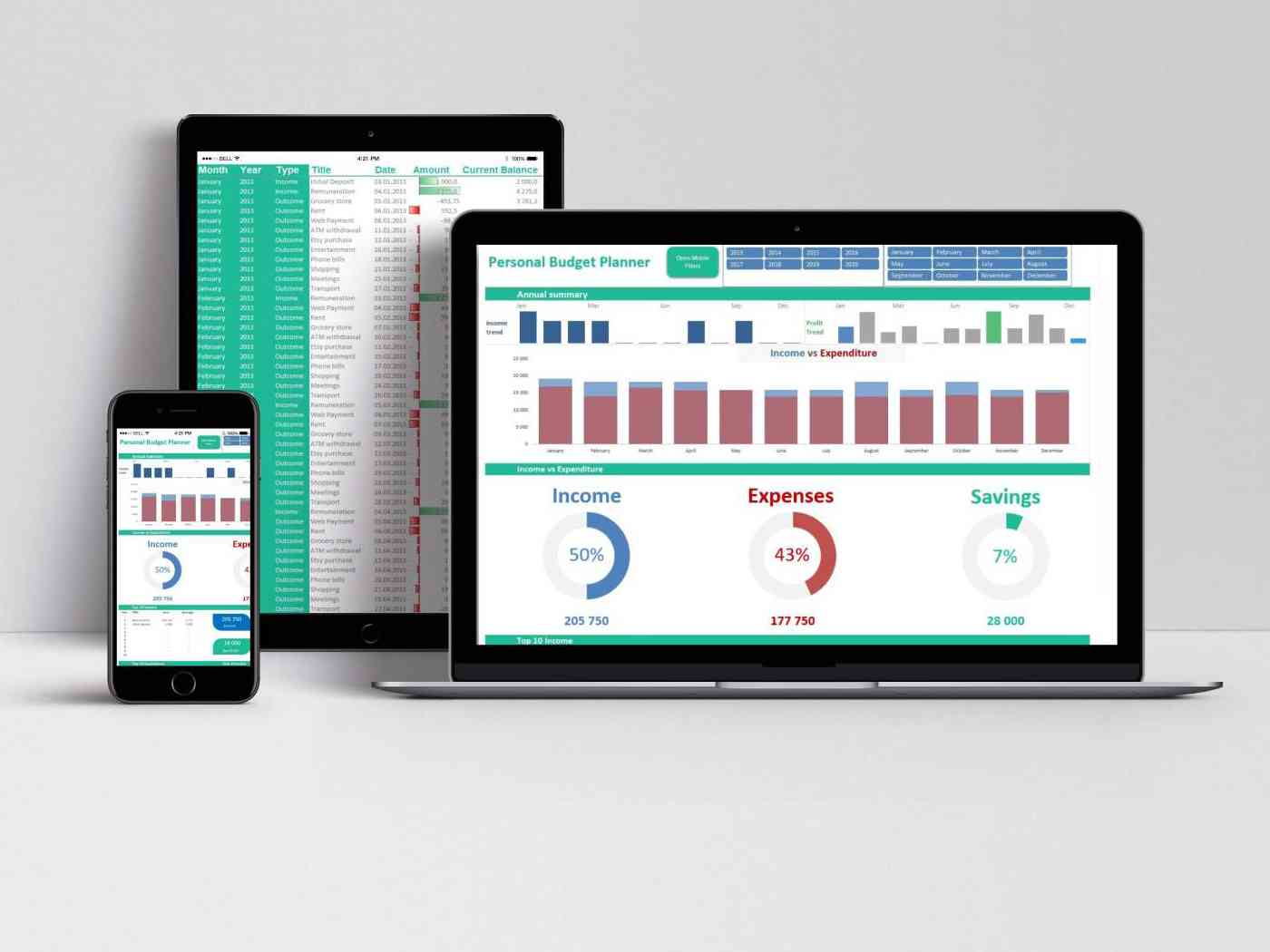 Personal Budget Template Monthly Expense Planner Lux Templates