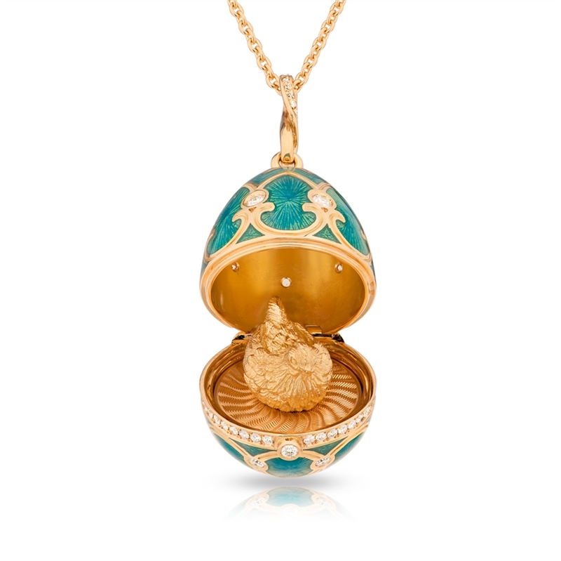 PALAIS TSARSKOYE SELO TURQUOISE DIAMOND LOCKET PENDANT