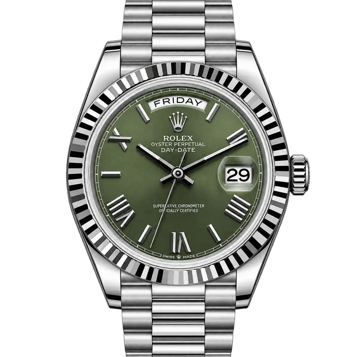 Rolex Day-Date A3255 RG Green Dial Roman Marker