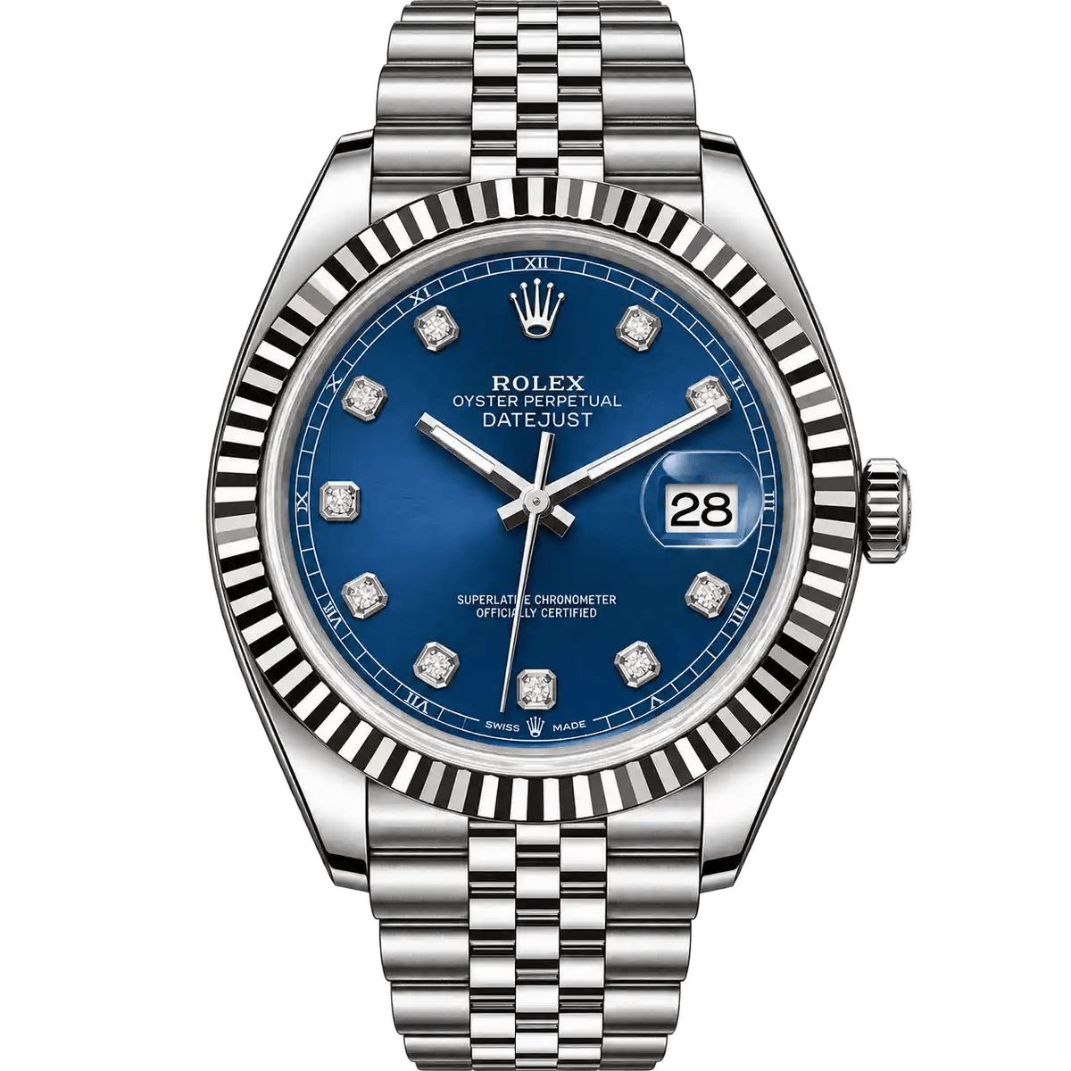Rolex- Date Just 126334- Blue Dial Diamond Marker