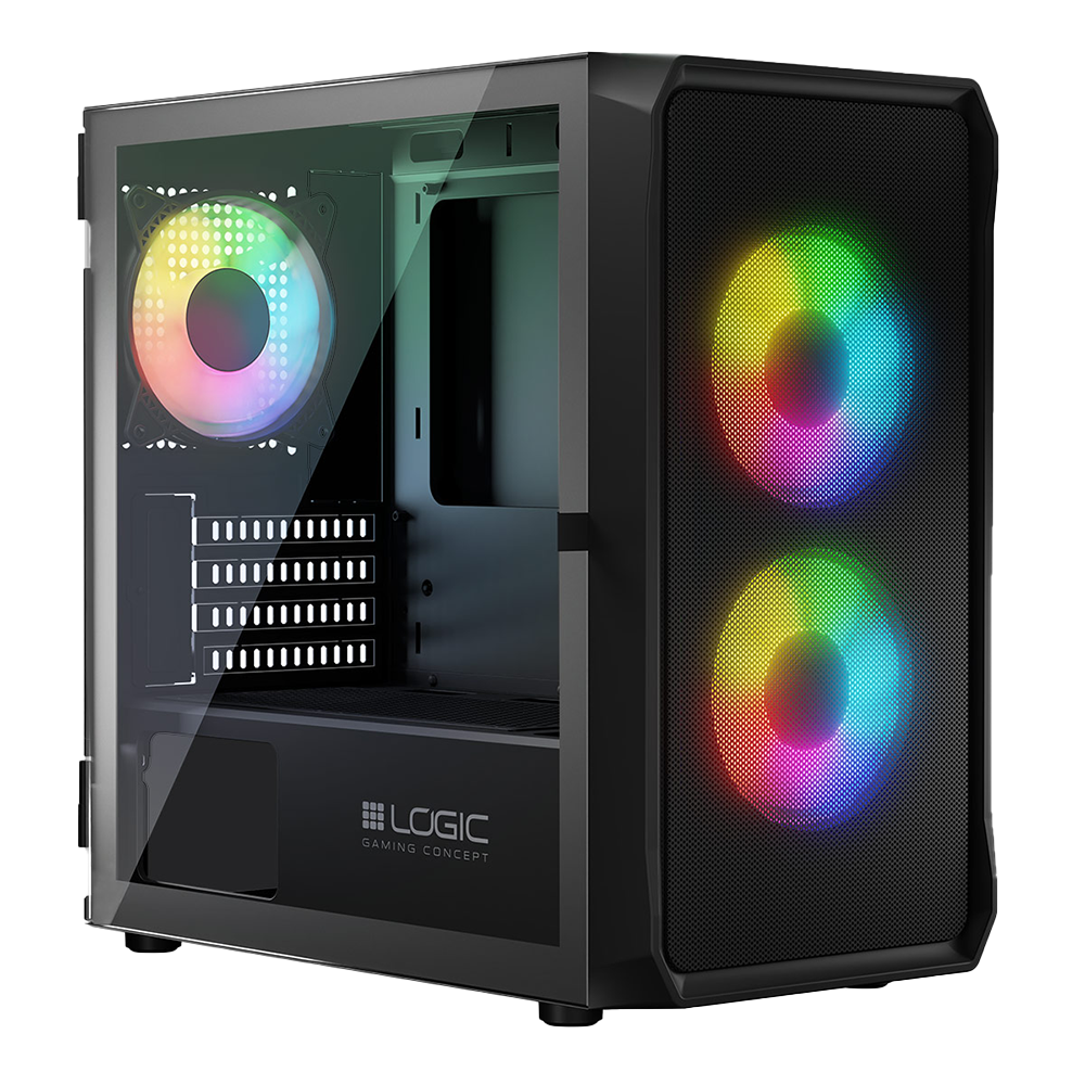 Logic PORTOS MINIARGB Gaming M-ATX Black Case | Midi Tower