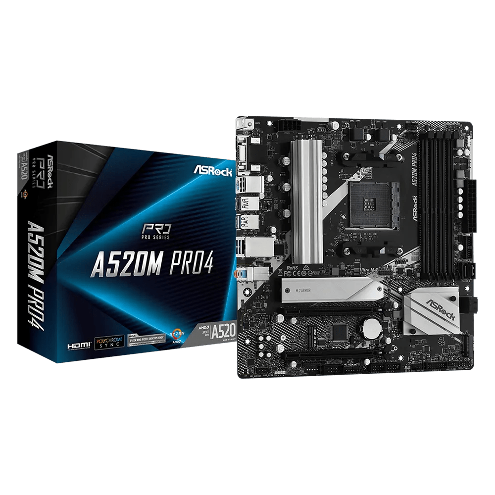 ASRock A520M Pro4 AMD AM4 DDR4 m-ATX