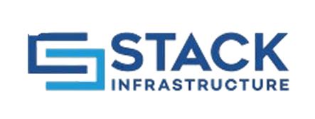 STACK Infrastructure logo with “STACK” and “INFRASTRUCTURE” text in blue and white