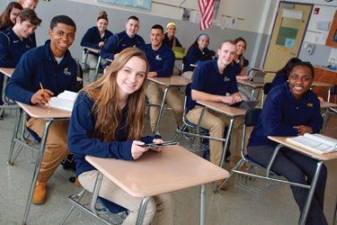 St. Mary’s High School students are pictured above during a school day.