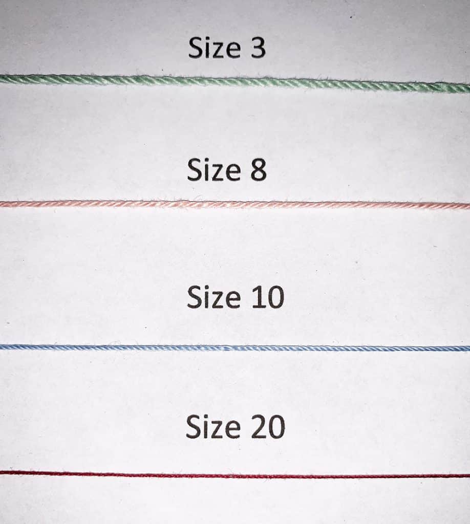 What are the sizes of crochet thread? check out our size guide.