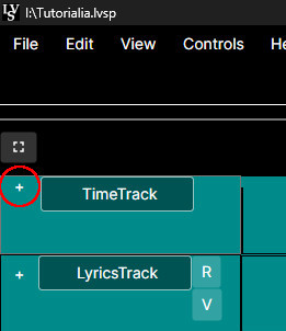 Track menu is opened with right click. Each track menu is context aware, allowing you to import items from other tracks, for example