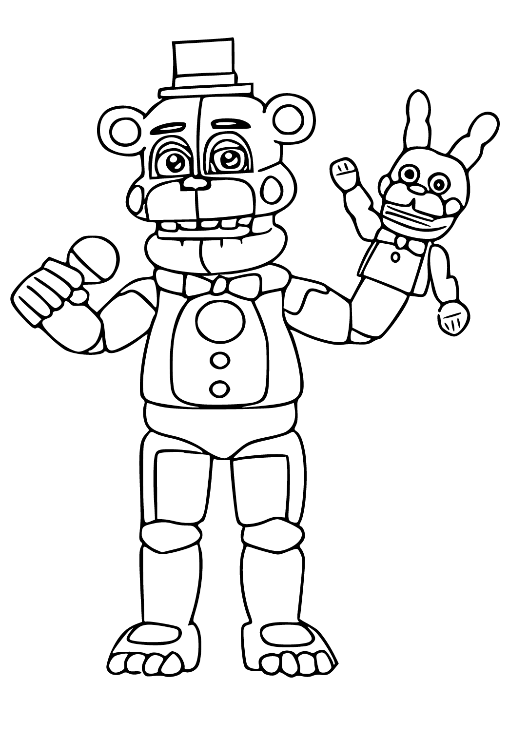Free printable five nights at freddy's leading coloring page for adults