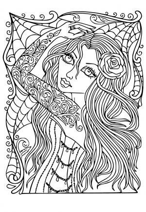 5 free printable gothic coloring pages for adults and kids