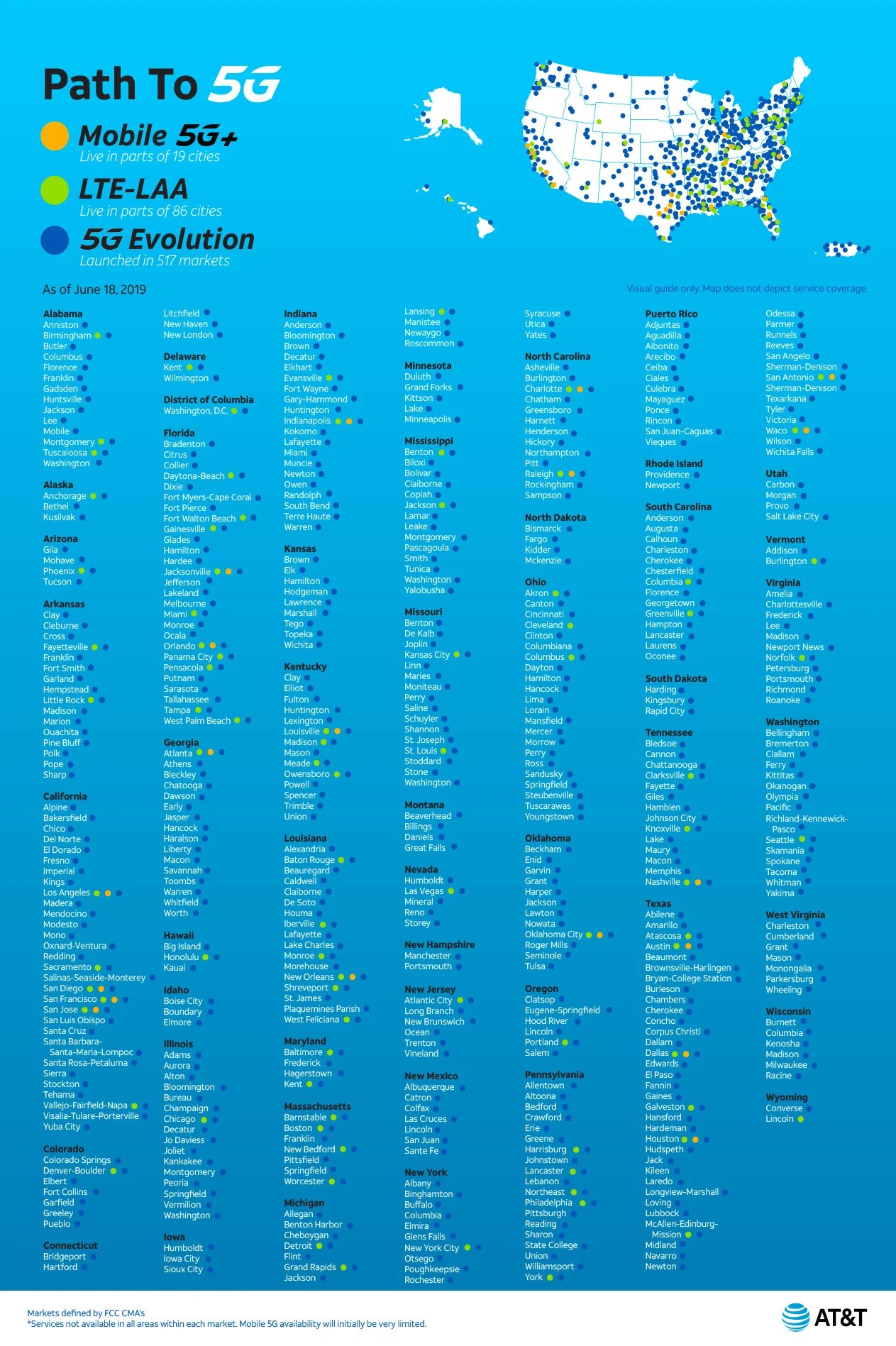 AT T 5G 5G E Network Coverage Map Which Cities Are Covered PhoneArena 5gmap.webp
