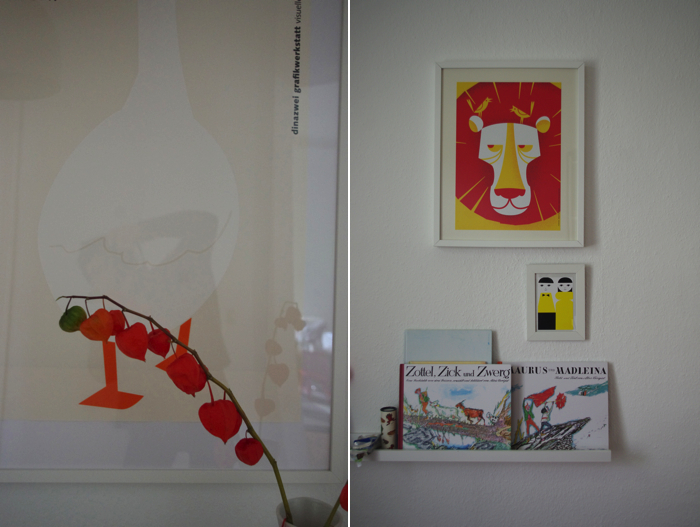Kinderzimmer, Bilderwand, Bilderbücher, Löwe