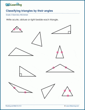 worksheets angles grade triangles 3rd geometry classify learning classifying math obtuse k5 worksheet shapes right acute 2d 2nd k5learning cloudshareinfo