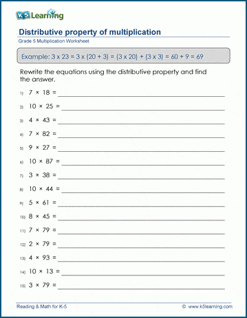 Grade 5 Multiplication Division Worksheets Free