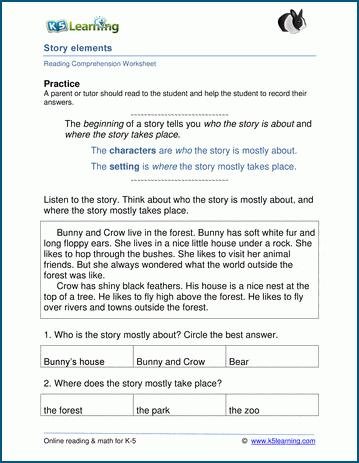 Grade 1 Reading Comprehension Exercises And Worksheets K5