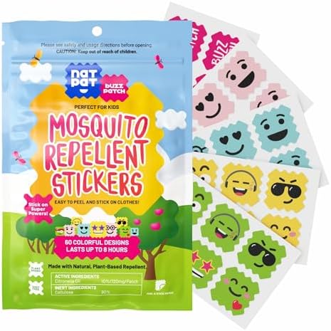NATPAT Buzz Patch Mosquito Patch Stickers for Kids (60 Pack) – The Original All …