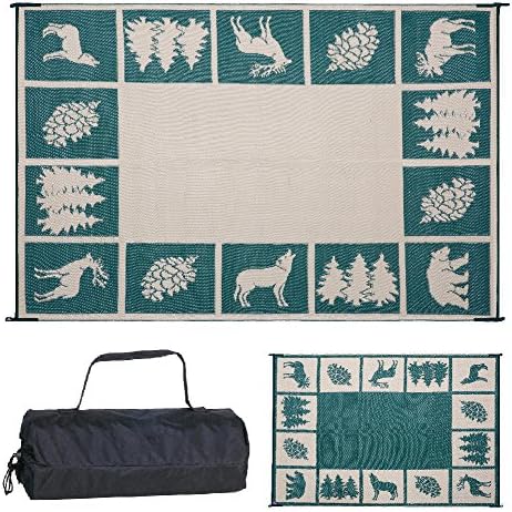 Stylish Camping 226094 6-feet by 9-feet Reversible Mat, Plastic Straw Rug, Large…