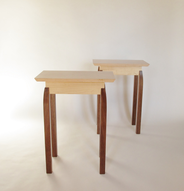 A Pair Of Small Narrow End Tables Solid Wood Furniture For Your Small Narrow Side Tables Accent Tables For Small Spaces Narrow Nightstand Or Artistic Side Tables Modern Wood Furniture Custom Furniture