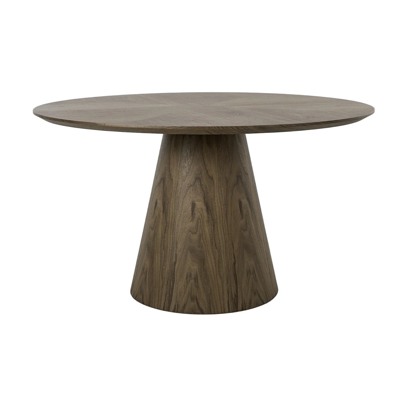 Table à manger ronde rotative noyer