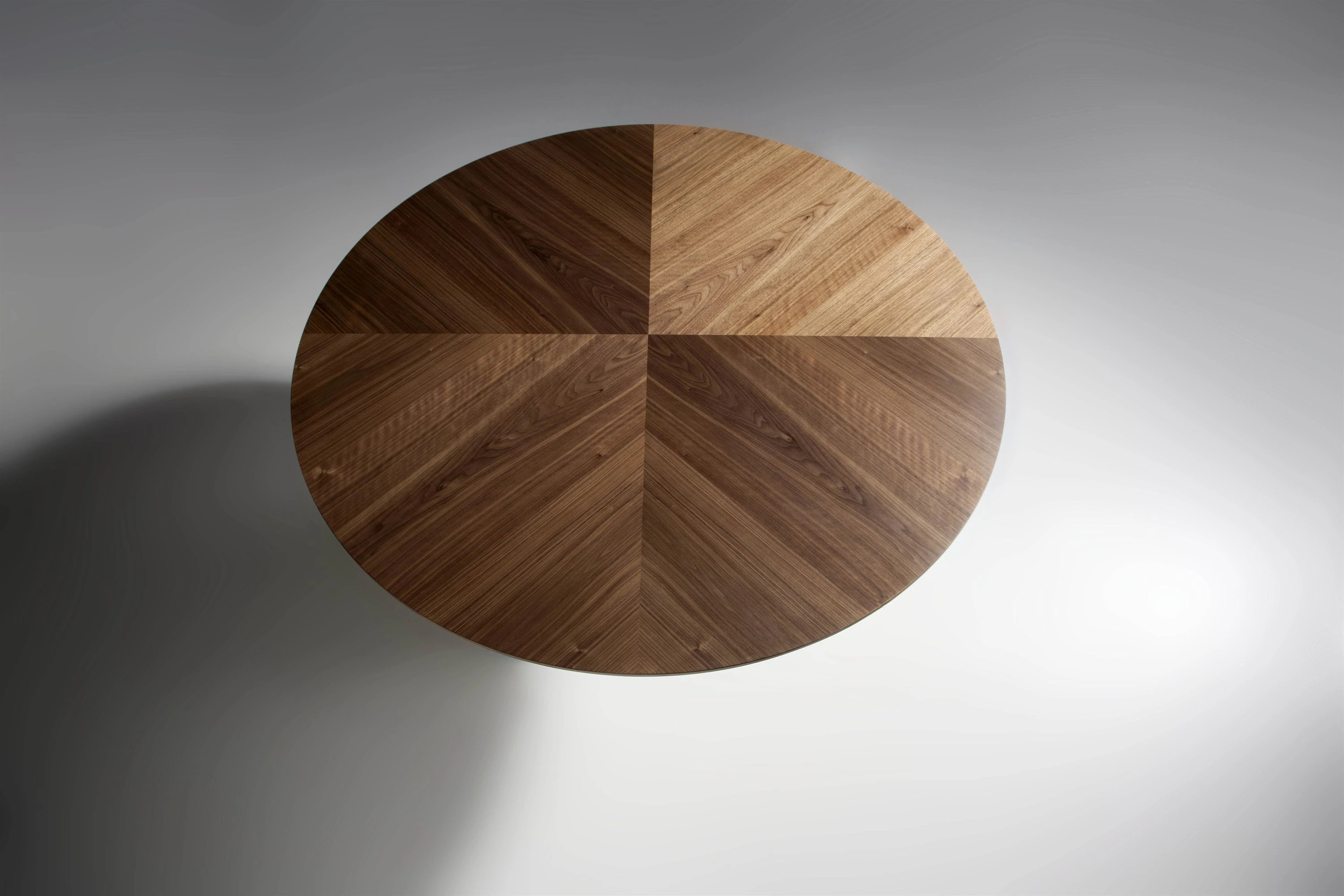 Table à manger ronde rotative noyer