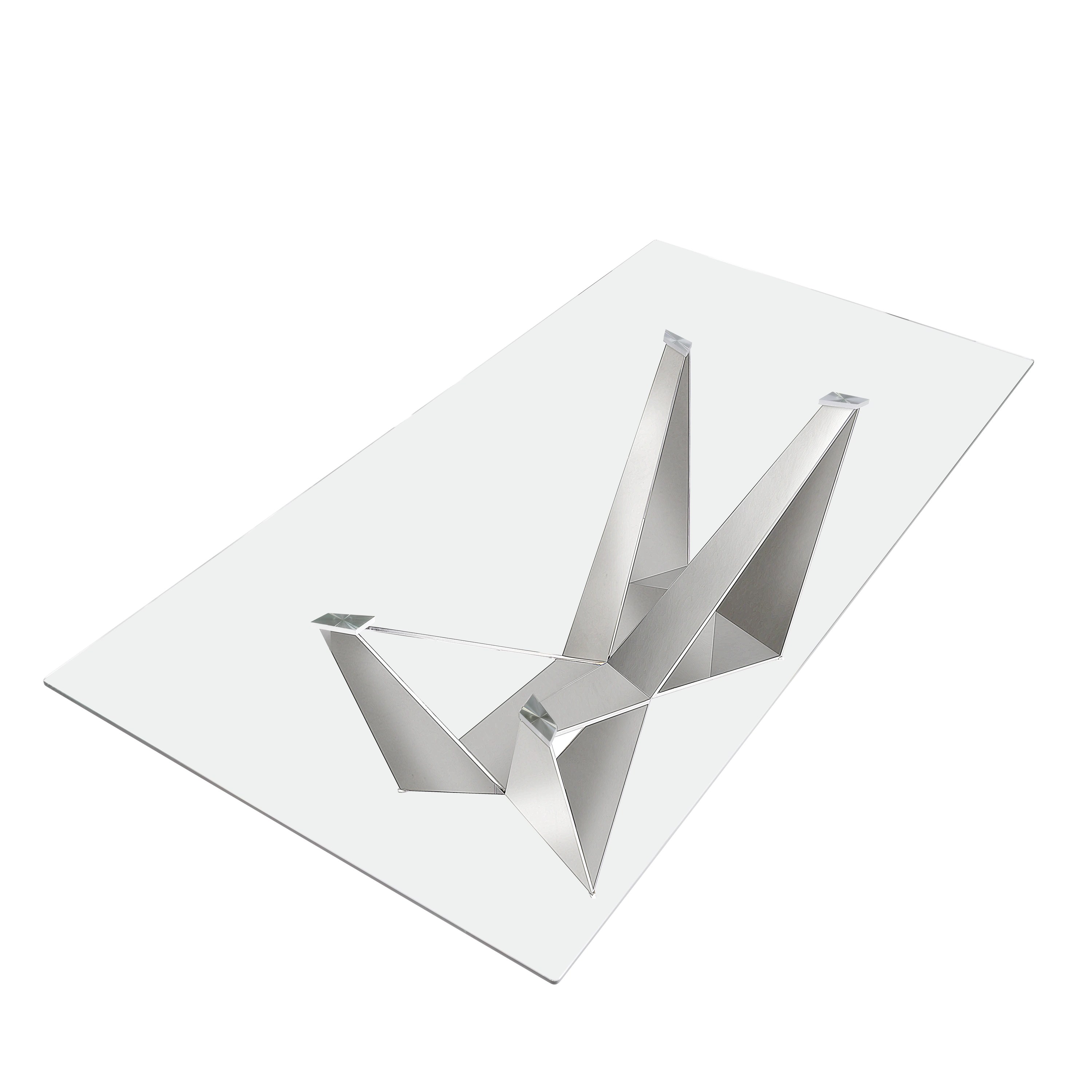 Table rectangulaire CT2061 — verre + acier