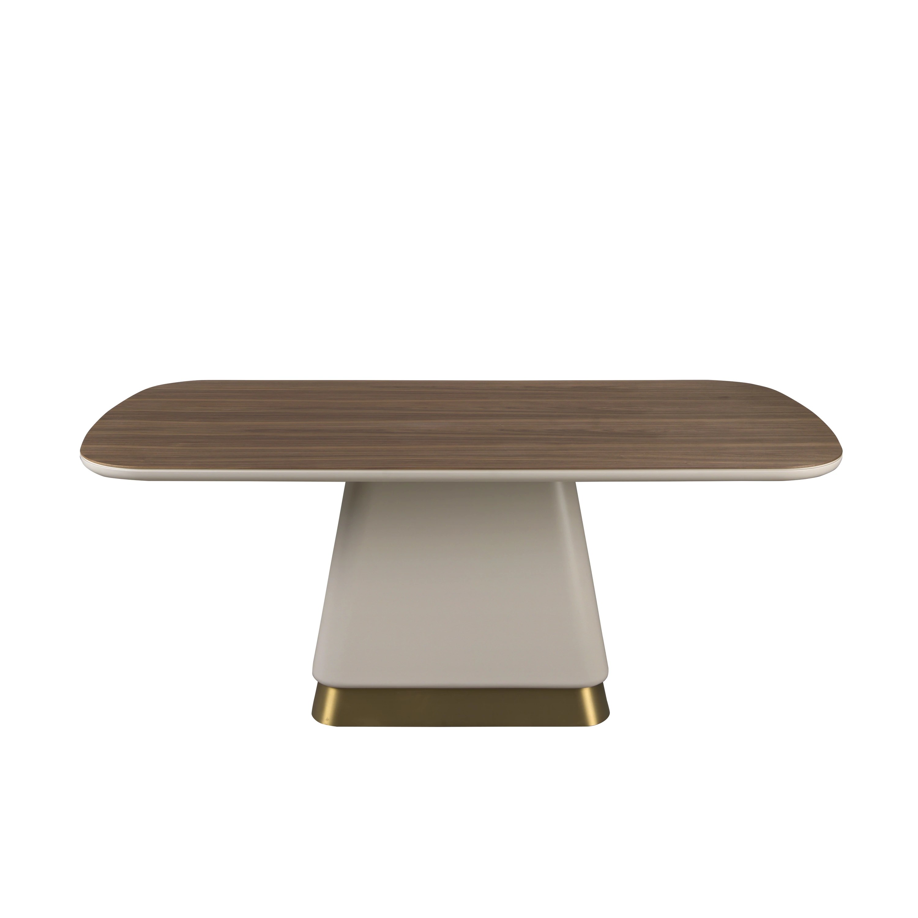 Table de salle à manger rectangulaire en noyer et bois beige