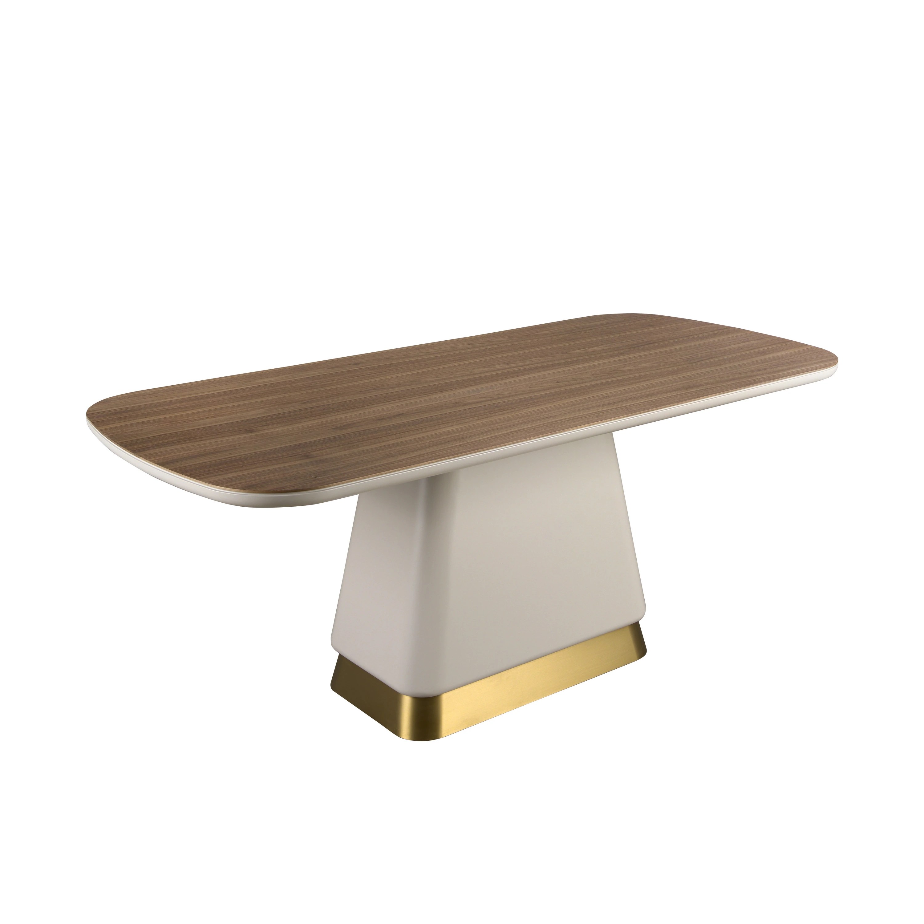 Table de salle à manger rectangulaire en noyer et bois beige