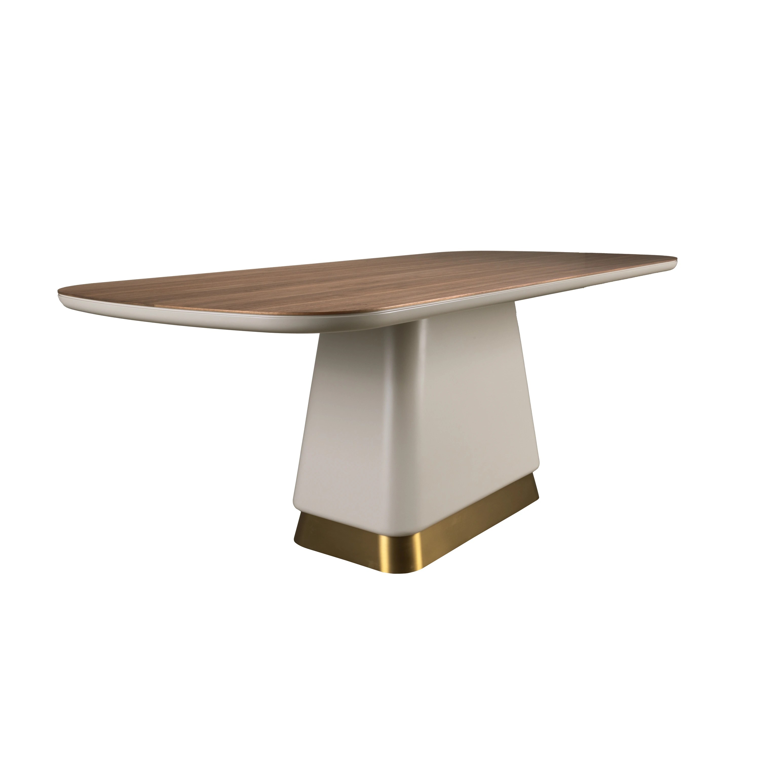 Table de salle à manger rectangulaire en noyer et bois beige